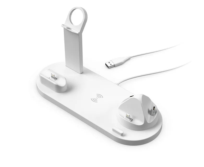 Chargeur sans fil 5 en 1 pour iPhone 15, 14, 13, 12, 11, X, Apple Watch et Airpods